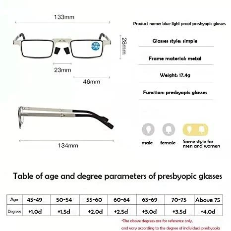 Metal Folding Reading Glasses